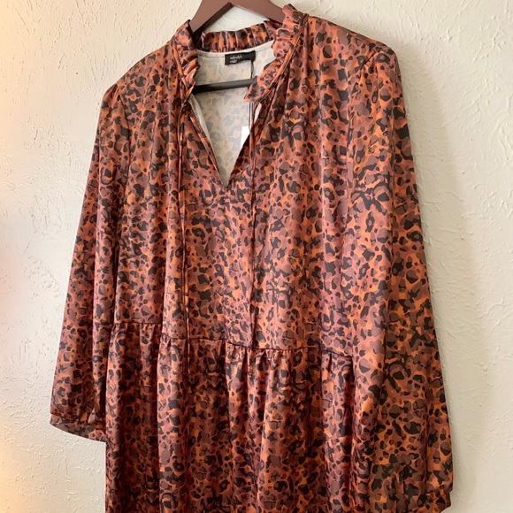 Ruffle Collar Tiered Sateen Maxi Dress - Picture 2 of 8